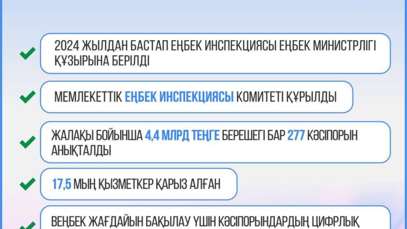 Еңбек инспекциялары ЕХӘҚМ-нің қарамағына берілді