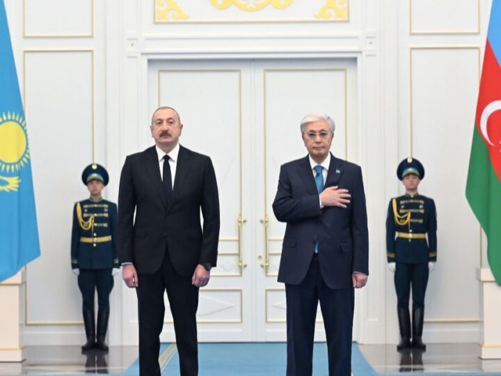 «Ақорда» резиденциясында елімізге мемлекеттік сапармен келген Әзербайжан Президентін ресми қарсы алу рәсімі өтті