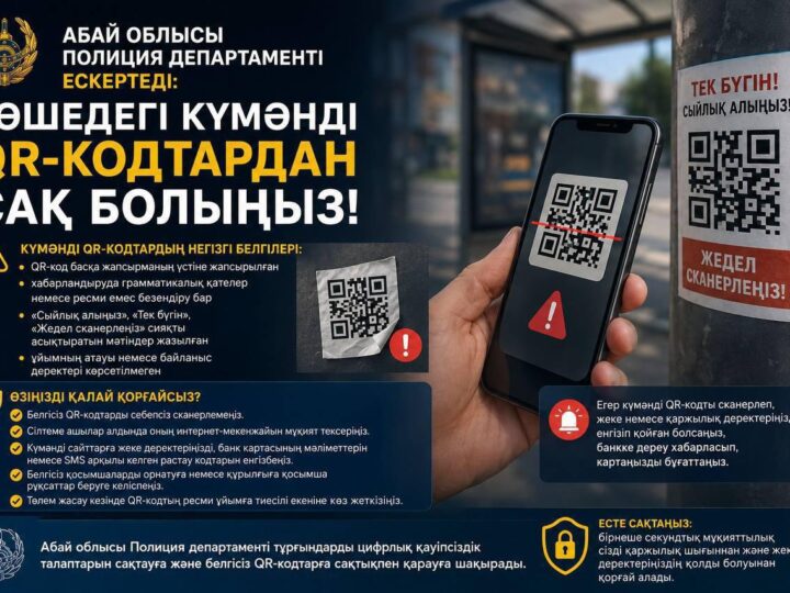 Полиция ескертеді: Көшедегі күмәнді QR-кодтардан сақ болыңыз