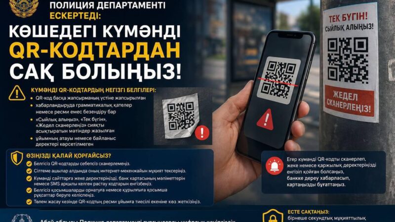 Полиция ескертеді: Көшедегі күмәнді QR-кодтардан сақ болыңыз