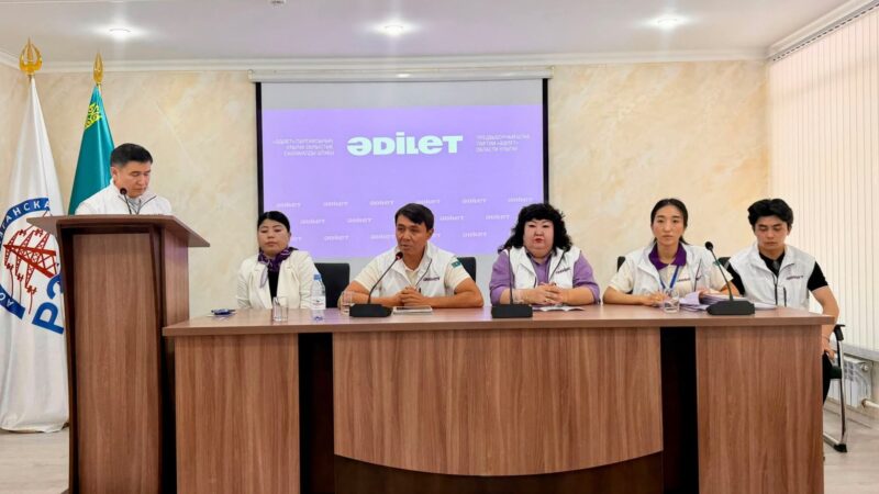 «Әділет» партиясының Ұлытау облыстық сайлауалды штабы еңбек ұжымымен кездесті