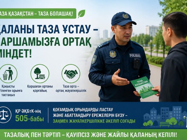 Жезқазғанда тазалық пен қоғамдық тәртіпті сақтау бағытындағы профилактикалық жұмыстар жалғасуда