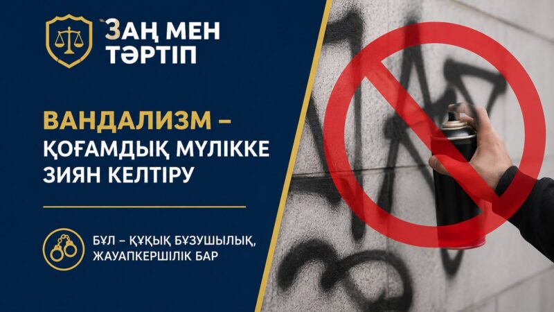 Вандализм мен қоғамдық мүлікті бүлдіргені үшін жауапкершілік