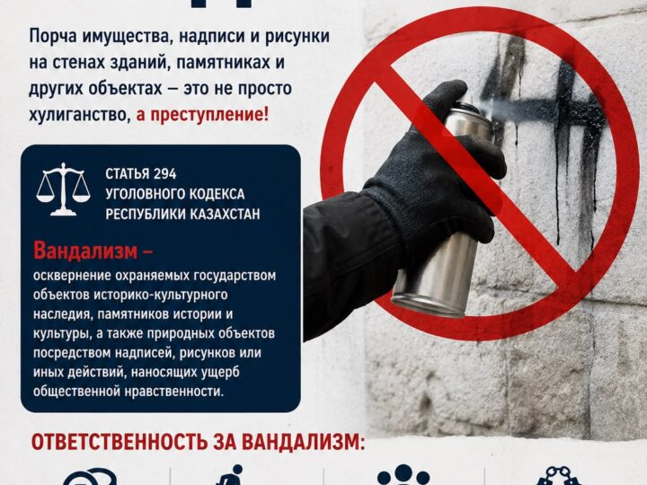 Вандализмге – жол жоқ!