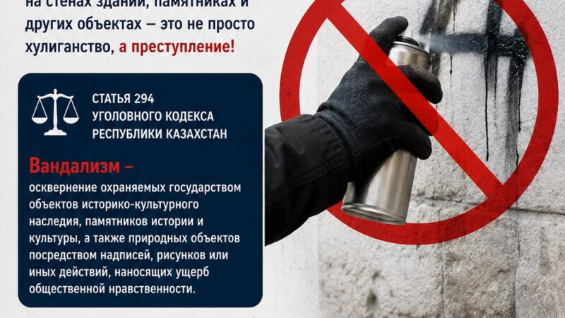 Вандализмге – жол жоқ!