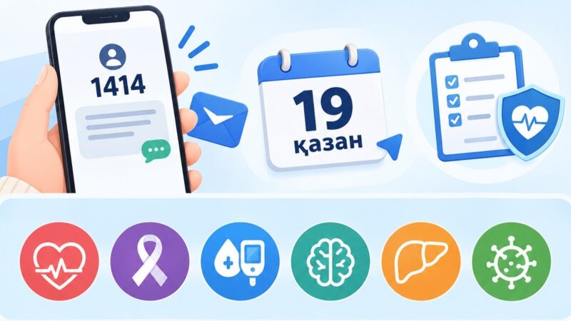 Енді қазақстандықтар скрининг пен екпелер туралы 1414 нөмірінен хабарлама алады